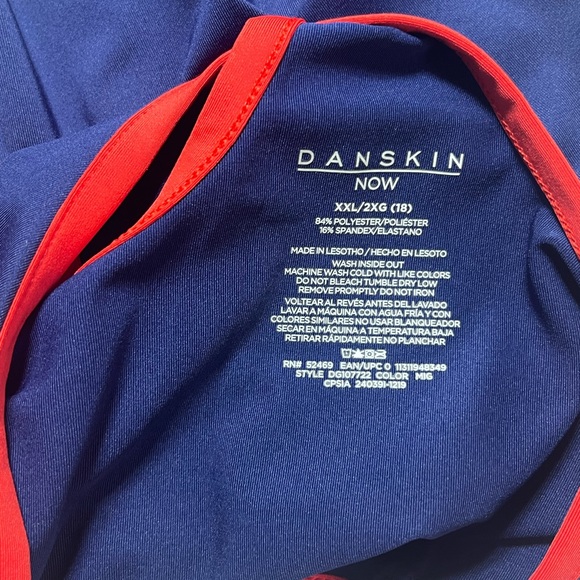 Danskin Blue and Red leotard with Sparkle Design - Picture 5 of 6